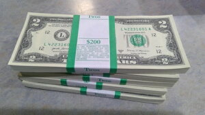 BU 2017-A、L/12(サンフランシスコ)2.00ドル紙幣、100枚の「BEP」束(額面200ドル)