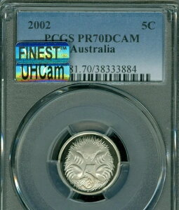 2002�N �I�[�X�g�����A 5�Z���g PCGS PR70 UHCam MAC FINEST MAC SPOTLESS *