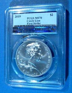 2019�N 1�I���X .999 �V���o�[ �`�F�R ���C�I�� �j�E�G $2 �ᒒ�� PCGS MS70 �t�@�[�X�g�X�g���C�N
