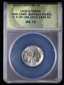 1932�N S Dan Carr �g�[�N�� �o�b�t�@���[�j�b�P�� �I�[�o�[�X�g���C�N USA 1913-1938 5�Z���g ANACS MS70
