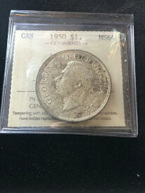 1950年 アーンプライア ICCS グレード カナダ シルバー ダラー **MS-64**