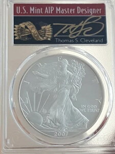 2007 W $1 o[jbVh AJ Vo[ C[O PCGS SP70 g[}X N[uh 1/8