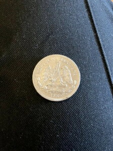 1885年 メキシコ 25 セントボス Zs サカテカス造幣局 スモール 5 銀貨