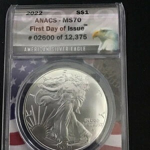 2022 �V���o�[�C�[�O�� ANACS MS70 FDOI 02600 / 12,375 #0064