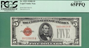 1928D $5 USN - PCGS GEM 65 PPQ�t�� - Fr 1529 - 1928 D - PCGS GEM 65 PPQ�t��