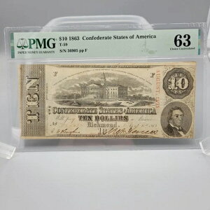 1863N $10 T-59 R PMG MS63 n}[Jbg LZ