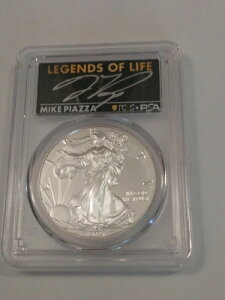 2021 ASE $1 タイプ1 PCGS PSA MS70 レジェンド・オブ・ライフ マイク・ピアッツァ ドジャース MLB HOF