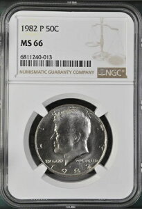 1982-P 50C �m�[�uFG�v�P�l�f�B�E�n�[�t�_���[ NGC MS66 6811240-013