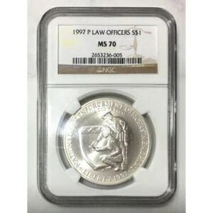 1997�N P Law Officers Silver $1 NGC MS70 *Rev Tye's* #6005295
