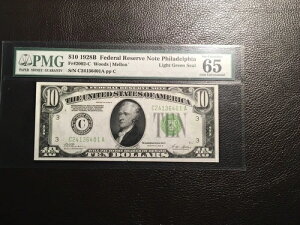 10.00 1928-B AMR.Note Fr2002-C CgO[V[!!! PMG 65 Gem UNC.EPQ