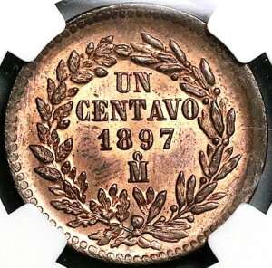 1897-Mo NGC MS 65 ���L�V�R 1�Z���^�{ ���b�h�u���E�� �I�[���h�C�[�O������ (24030602C)