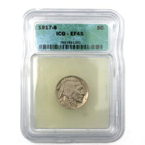 1917-S サンフランシスコ バッファロー ニッケル 5セント ICG EF45 強い刻印と美しい外観