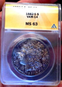 ���[�K�� �V���o�[�h�� 1882 S ANACS MS 63 VAM 14 �����X�^�[���C���{�[ ���ʊ󏭕i