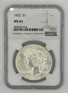 1922-P 1h s[X Vo[ ~gXe[g NGC MS61