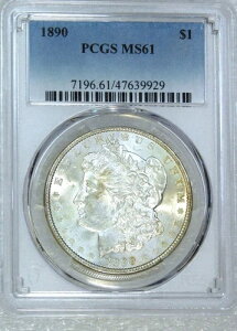 1890�N P �����K����� PCGS MS61 �u���C�g���t���X�e�B PQ�I #E311C �ɃO���[�h�A�b�v