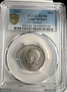 1916�N �C���O�����h�A�p�� KM# 854�A�V�����O�A�W���[�W5���AS 4013�APCGS AU 58