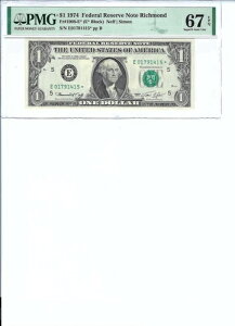 1974 $1 FRN FR1908-E* PMG 67 EPQ�A���b�`�����h * ���L S/N E01791415*!!!