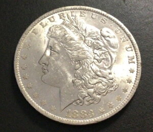1883-O モルガン銀貨、AU+/Gem BU。ミントラスターディテール。非常に鮮明!I95