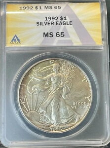 1992N AJ Vo[ C[O $1 ANACS MS65 ? g[H 1IX .999 