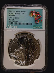 2019 NGC MS70 �������_ 1�I���X ���� .999 �A�t���J�I���X�V���[�Y �n�V�r���R�E