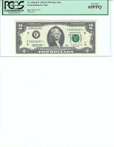 1995 $2 FRN FR1936-f* PCGS Cur. 65 Gem New PPQAAg^ * L S/N F03532227*!!!