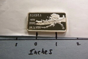 アラスカ ジュノー 49 州 1976 ハミルトン ミント 999 シルバーバー ナイス 4AKI