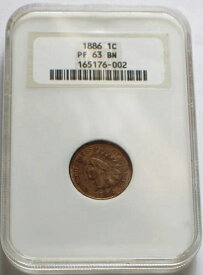 1886年プルーフインディアンヘッドセントタイプ2 - NGC PF 63 BN、ペニー1C