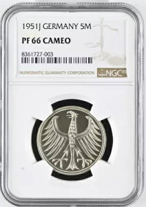 RC Frg 5 DM 1951 J NGC Pfennig 66 JI f炵O[h gbv|bv 3/0
