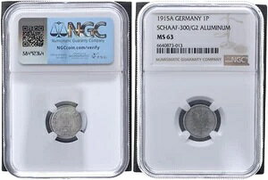 1 Pfennig 1915A �T���v���G���{�X���H�A���~�j�E�� NGC MS 63 106563-