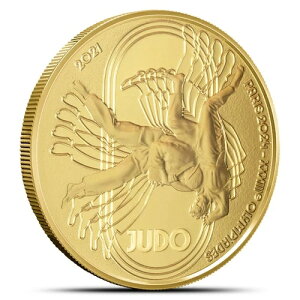 2021年 1/4オンス プルーフ フランスオリンピック柔道金貨(箱、CoA付き)