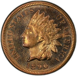 �C���f�B�A���w�b�h �Z���g 1890 PCGS �v���[�t 65 ���b�h�I���ق̃��b�h �W�F�� �v���[�t�I