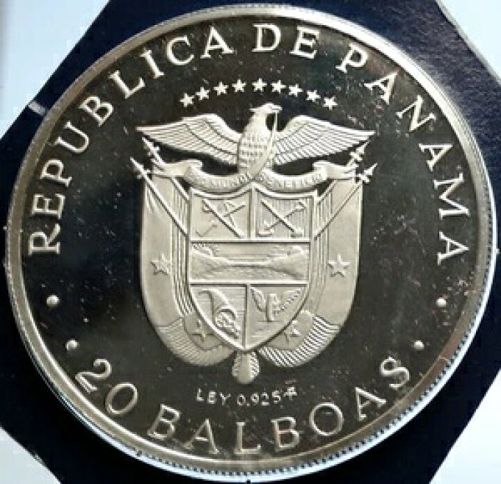 楽天市場】1975年 パナマ 大型プルーフ銀貨 3.8オンス 20バルボア硬貨 