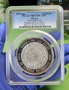 1993�N-Mo ���L�V�R 5�I���X �V���o�[ �A�X�e�J �T���X�g�[�� PCGS PF67DCAM (�}�l�^���[�R�[���V���[�Y)