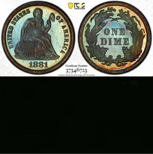 1881�N PCGS PR66 ���s����24,000�� + 975�v���[�t -- �Œቿ�i 1880-2019�N 10�Z���g ?? ���ȃ_�C��