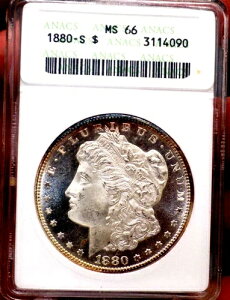 ���[�K�� �V���o�[ �h�� 1880 S ANACS MS 66++ �Â��z���_�[��PL�����X�^�[�R�C���ł���ׂ��ł�