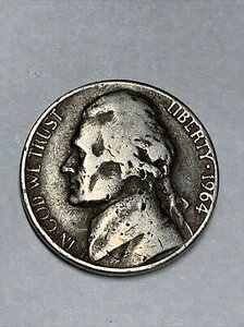 美しいリバティ1964年D5セント、希少コイン、アメリカ合衆国の歴史