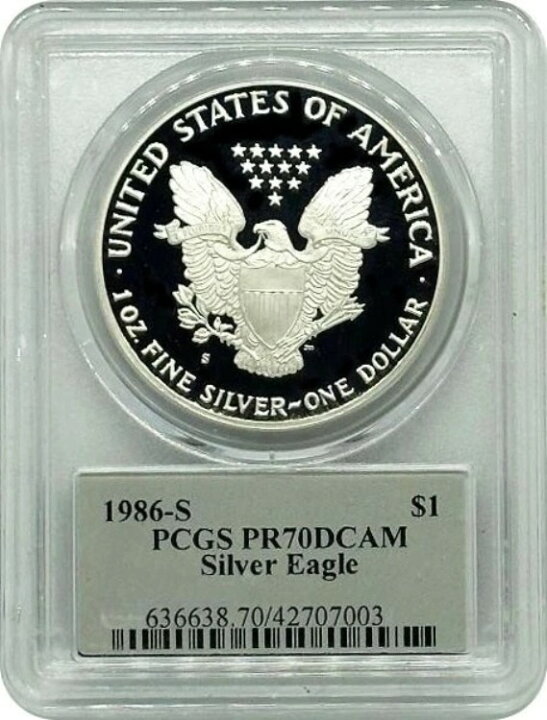楽天市場】1986年 南米 プルーフ シルバー イーグルコイン PCGS PR70 