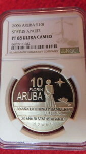 ARUBA �J���r�A�� �I�����_ �I�����_ 10 �t������ 2006 �V���o�[ NGC PF 69 �X�e�[�^�X �A�p���g