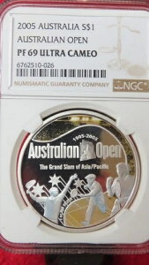 I[XgA 2005 SI[v AWA/m ejX 1IX 999 Vo[ $1 NGC PF69