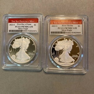 2023年シルバーイーグルス ファーストストライク&発行初日 2枚セット Pr70 DCAM