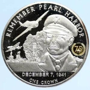2016年 トリスタン・ダ・クーニャ エリザベス2世 真珠湾攻撃記念 プルーフ クラウンコイン i97075