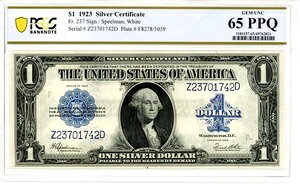 1923�N 1�h����ݏؖ��� Fr#237 �������� Speelman | �z���C�g 65 PPQ PCGS 49762821