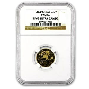 1989年 中国 1/10オンス プルーフ金貨 パンダ PF-69 NGC