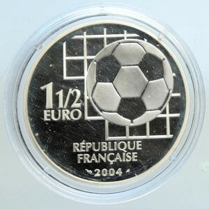 2004年 フランス サッカー FIFA 100周年記念 プルーフ銀貨 1.5ユーロ i113320