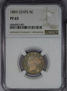 1883年 リバティV ニッケル 5セント NGC PF65 PR65