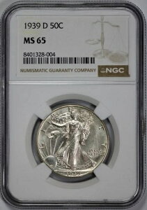 1939-D �E�H�[�L���O�E���o�e�B 50�Z���g �V���o�[ �n�[�t�h�� NGC MS 65 �Z�~�v���[�t