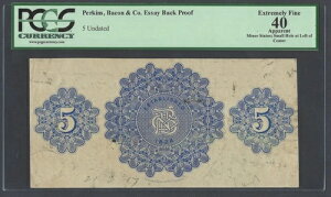香港パーキンス、ベーコン社 5ドル 1824年 エッセイプルーフ 非常に良好