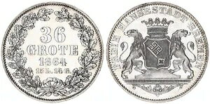 �u���[���� 36 �O���[�e 1864 ���� Stempelglanz / EA�AProoflike spiegelnde Fl?che 118481
