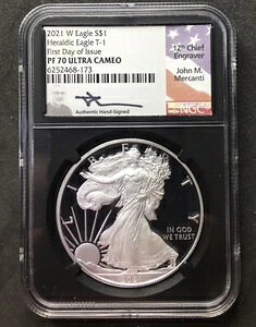 2021-W �V���o�[�C�[�O�� �w�����f�B�b�N�C�[�O�� T-1 NGC PF70 �E���g���J���I �����J���e�B FDOI