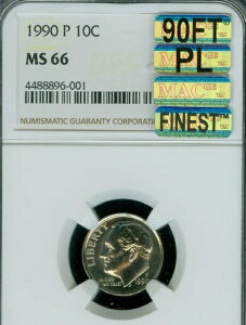 1990 P ���[�Y�x���g �_�C�� NGC MS66 MAC 90FT PL MAC FINEST SPOTLESS $4,000.00 in FT .